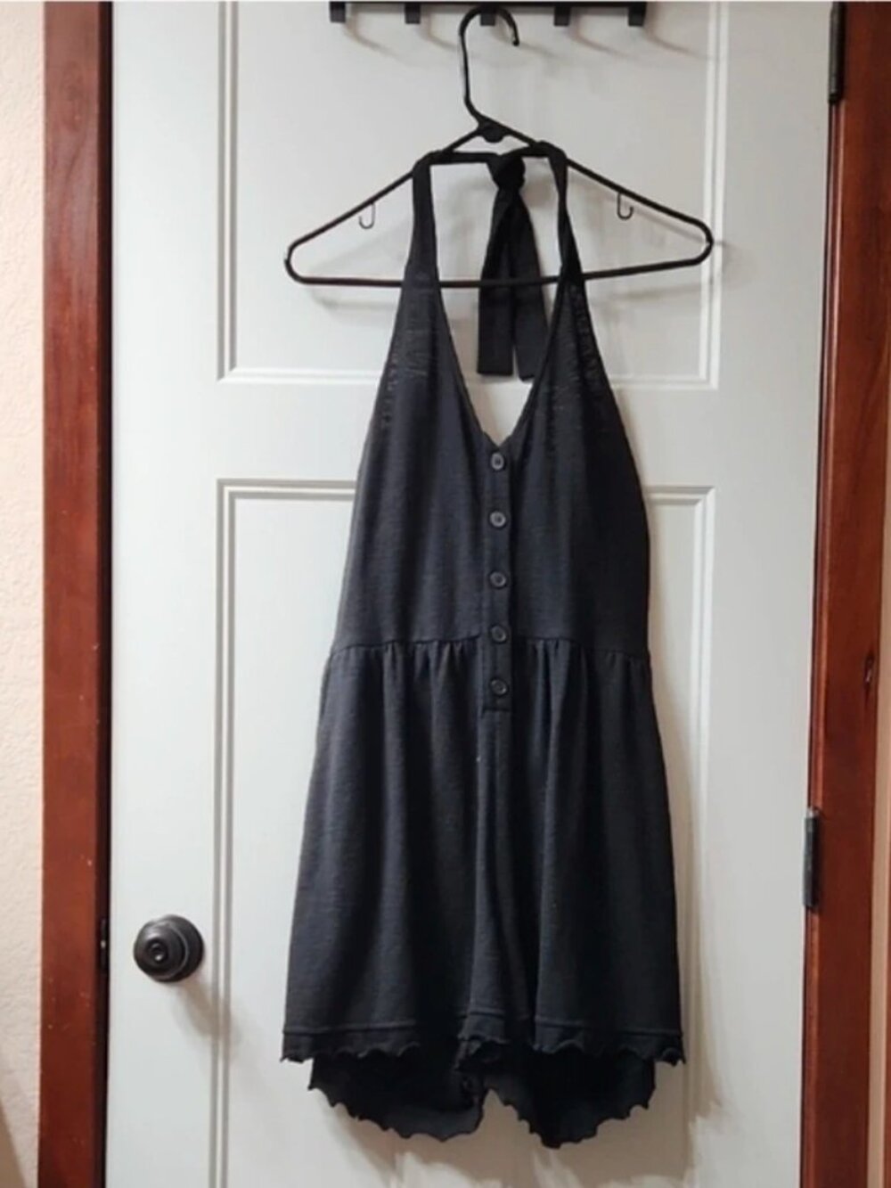 Doe & Rae Black Halter Romper